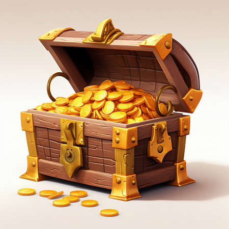 Pirate's Treasure Box Isolated on White Background. Generative AI. high quality illustrationの素材