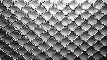 Metal Silver Mesh Background Under White Light. Generative AI. high quality illustrationの素材