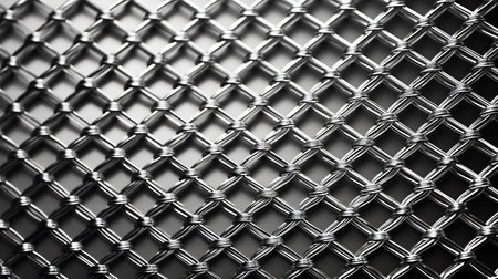 Metal Silver Mesh Background Under White Light. Generative AI. high quality illustrationの素材