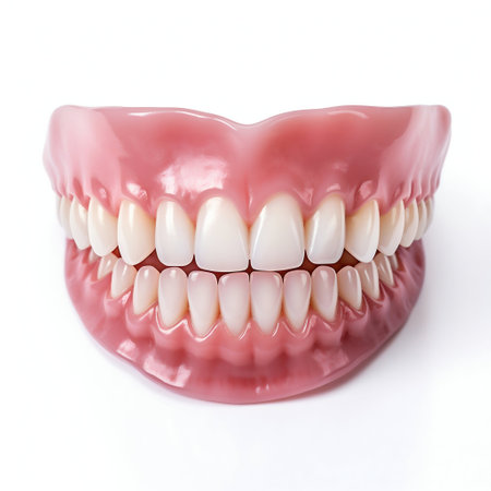 Teeth Displayed Isolated on White Background. Generative AI. high quality illustrationの素材