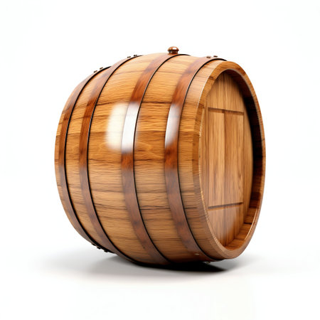 Traditional Wooden Barrel Ready for Storage. Generative AI. high quality illustrationの素材