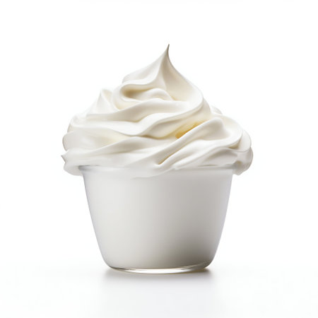 Fluffy Whipped Cream Ready for Toppings. Generative AI. high quality illustrationの素材