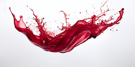 Vibrant Red Wine Splash Capturing Motion. Generative AI. high quality illustrationの素材