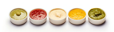 Assortment of Sauces Isolated on White Background. Generative AI. high quality illustrationの素材
