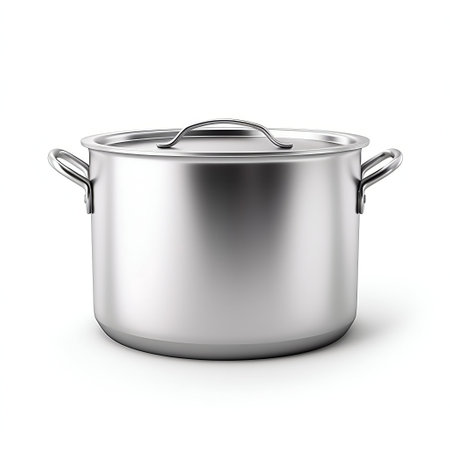 Front View of Cooking Pot with Lid Isolated. Generative AI. high quality illustrationの素材
