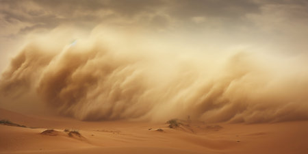 Sandstorm Landscape. Generative ai. High quality illustrationの素材