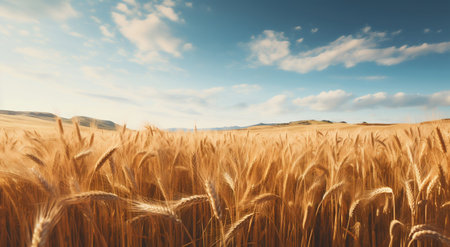 Wheat Field Border Design. Generative ai. High quality illustrationの素材