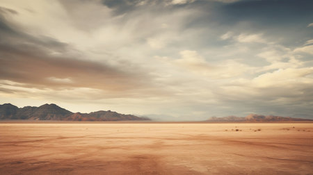 Tempest Above: Stormy Sky Brooding Over Desert Landscape. Generative ai. High quality illustrationの素材