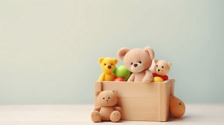Treasure Trove of Joy: A Toy Box Overflowing with Children's Toys. Generative ai. High quality illustrationの素材