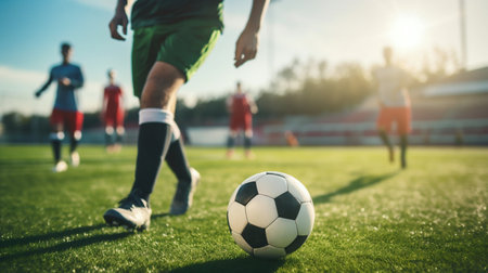 Soccer Match Day Energy. Generative ai. High quality illustrationの素材