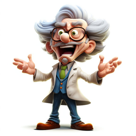 Professor Character Illustration in Dynamic Pose. Generative ai. High quality illustrationの素材