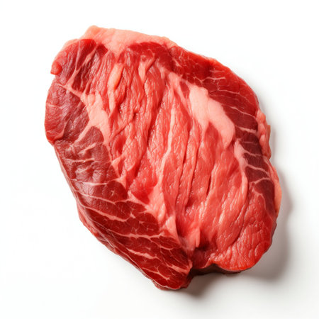 Fresh Raw Beefsteak with Marbling Texture. Generative ai. High quality illustrationの素材