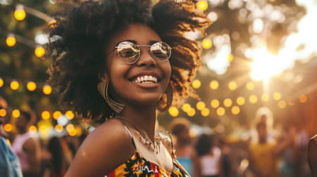 Joyful Festival Vibes. Generative ai. High quality illustrationの素材