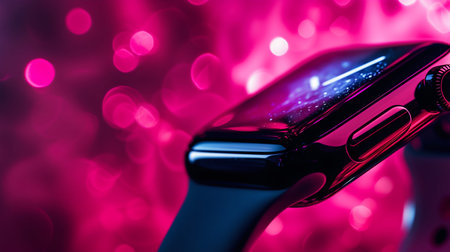 High-Tech Smartwatch with Futuristic Interface. Generative ai. High quality illustrationの素材