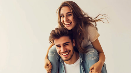 Joyful Couple Enjoying Life Together. Generative ai. High quality illustrationの素材