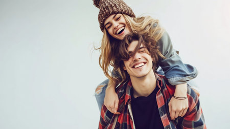 Joyful Couple Enjoying Life Together. Generative ai. High quality illustrationの素材