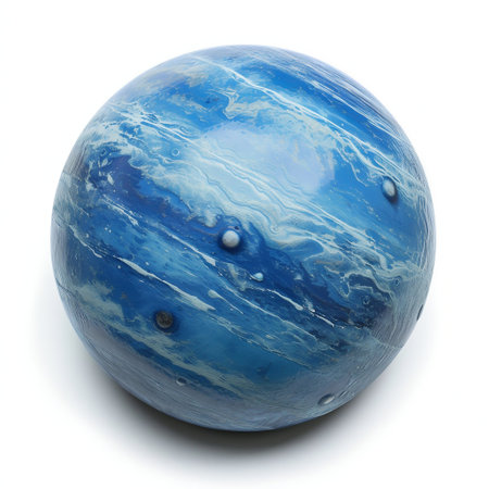 Realistic Illustration of Neptune on White Background. Generative ai. High quality illustrationの素材