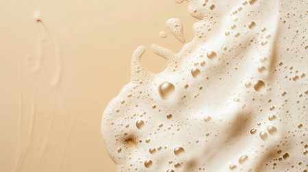 Beige Shampoo Foam Texture with Bubbles. Generative ai. High quality illustrationの素材