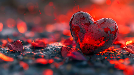 Valentines Day Heart Concept. Generative ai. High quality illustrationの素材