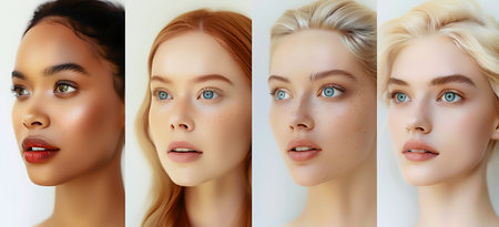 Diverse Beauty: A Celebration of Different Ethnicities. Generative ai. High quality illustrationの素材