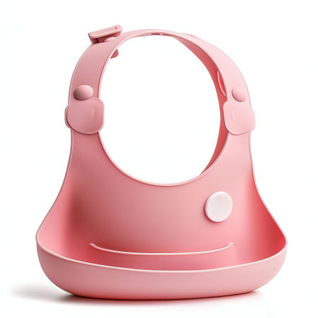 Silicone Baby Bib in Soft Colors Isolated on White. Generative ai. High quality illustrationの素材