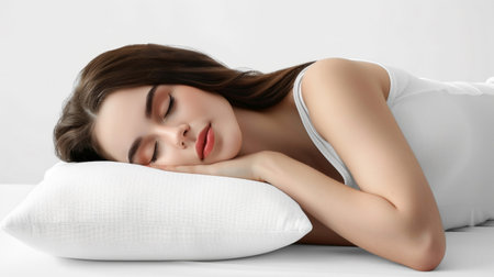 Peaceful Beauty Enjoying a Restful Sleep. Generative ai. High quality illustrationの素材