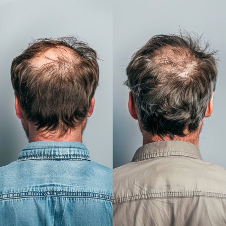 Before and After Comparison of Hair Treatment Effectiveness. Generative ai. High quality illustrationの素材