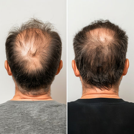 Before and After Comparison of Hair Treatment Effectiveness. Generative ai. High quality illustrationの素材