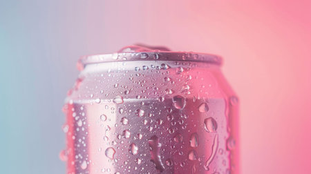 Soda Can with Refreshing Condensation. Generative ai. High quality illustrationの素材