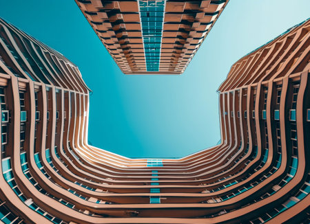 Architectural Elegance in Urban Skyline. Generative ai. High quality illustrationの素材
