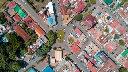 aerial view of the city of Arusha, Tanzaniaの写真素材