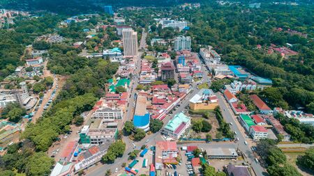 aerial view of the city of Arusha, Tanzaniaの写真素材