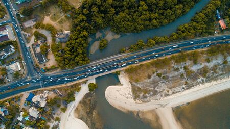 aerial view of the selander bridge, Dar es Salaamの写真素材