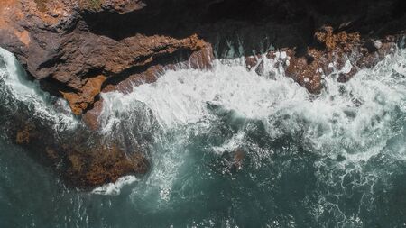 aerial view of ocean waves, Dar es Salaamの写真素材
