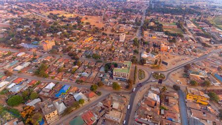 aerial view of Morogoro townの写真素材
