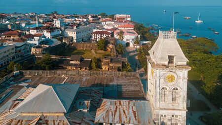 aerial view of the stone town in Zanzibar