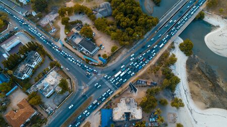 aerial view of the selander bridge, Dar es Salaamの写真素材