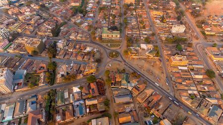 aerial view of the Morogoro townの写真素材