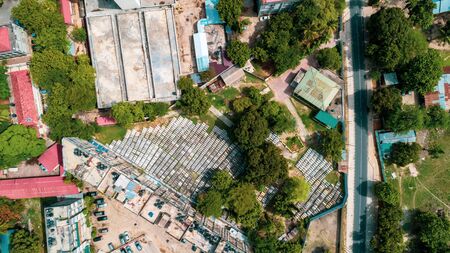 aerial view of the haven of peace, city of Dar es Salaamの写真素材
