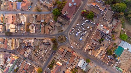 aerial view of the Morogoro townの写真素材