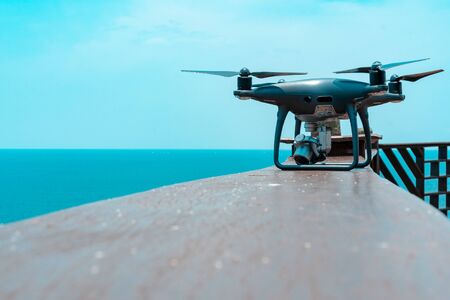 drone quadcopter with digital cameraの写真素材