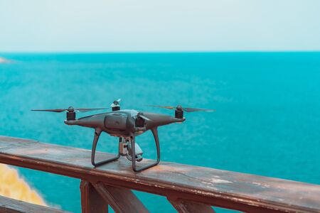 drone quadcopter with digital cameraの写真素材