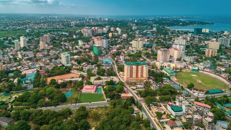aerial view of the haven of peace, city of Dar es Salaamの写真素材