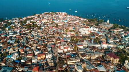 aerial view of the stone town in Zanzibar