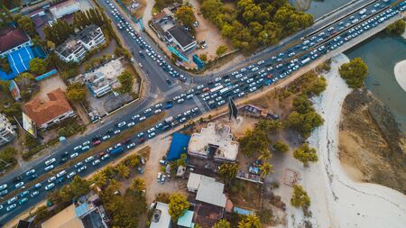 aerial view of the selander bridge, Dar es Salaamの写真素材