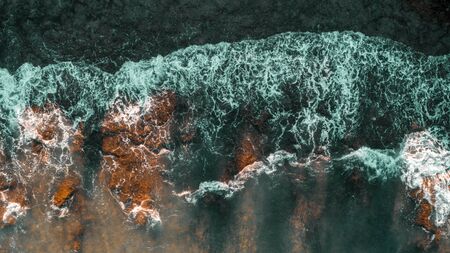 aerial view of ocean waves, Dar es Salaamの写真素材