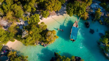 aerial view of the pamunda island, Zanzibarの写真素材