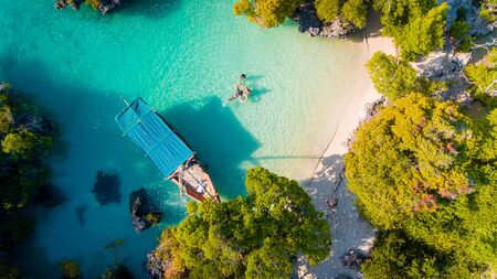 aerial view of the pamunda island, Zanzibarの写真素材
