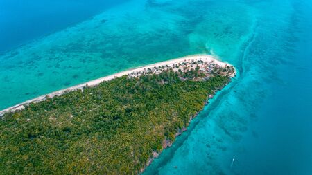 aerial view of the bawe island, Zanzibarの写真素材