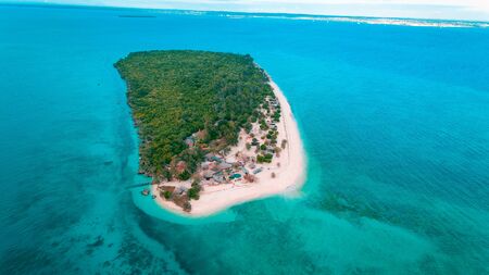 aerial view of the bawe island, Zanzibarの写真素材